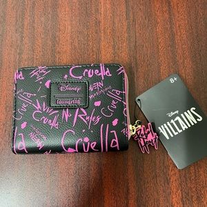 BNWT Disney Villain Loungefly Cruella Graffiti Wallet